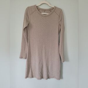Everlane Long Sleeve Knit Dress in Taupe